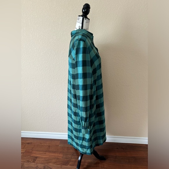 J.Jill Green Plaid ShirtDress, Size Medium Tall - Picture 7 of 15